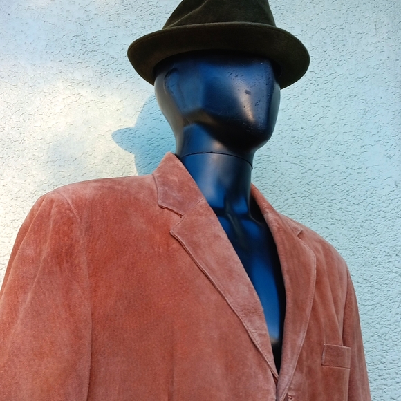 J. FERRAR MEN'S GENUINE RAW SUEDE LEATHER BLAZER/COAT - Picture 6 of 17